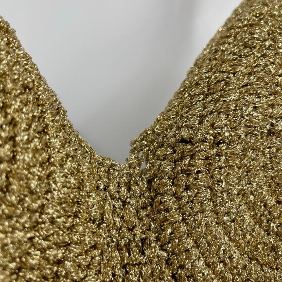 SIMON MILLER | NWT Beep Beep Mini Dress in Star Gold Lurex Crochet S - Picture 8 of 13